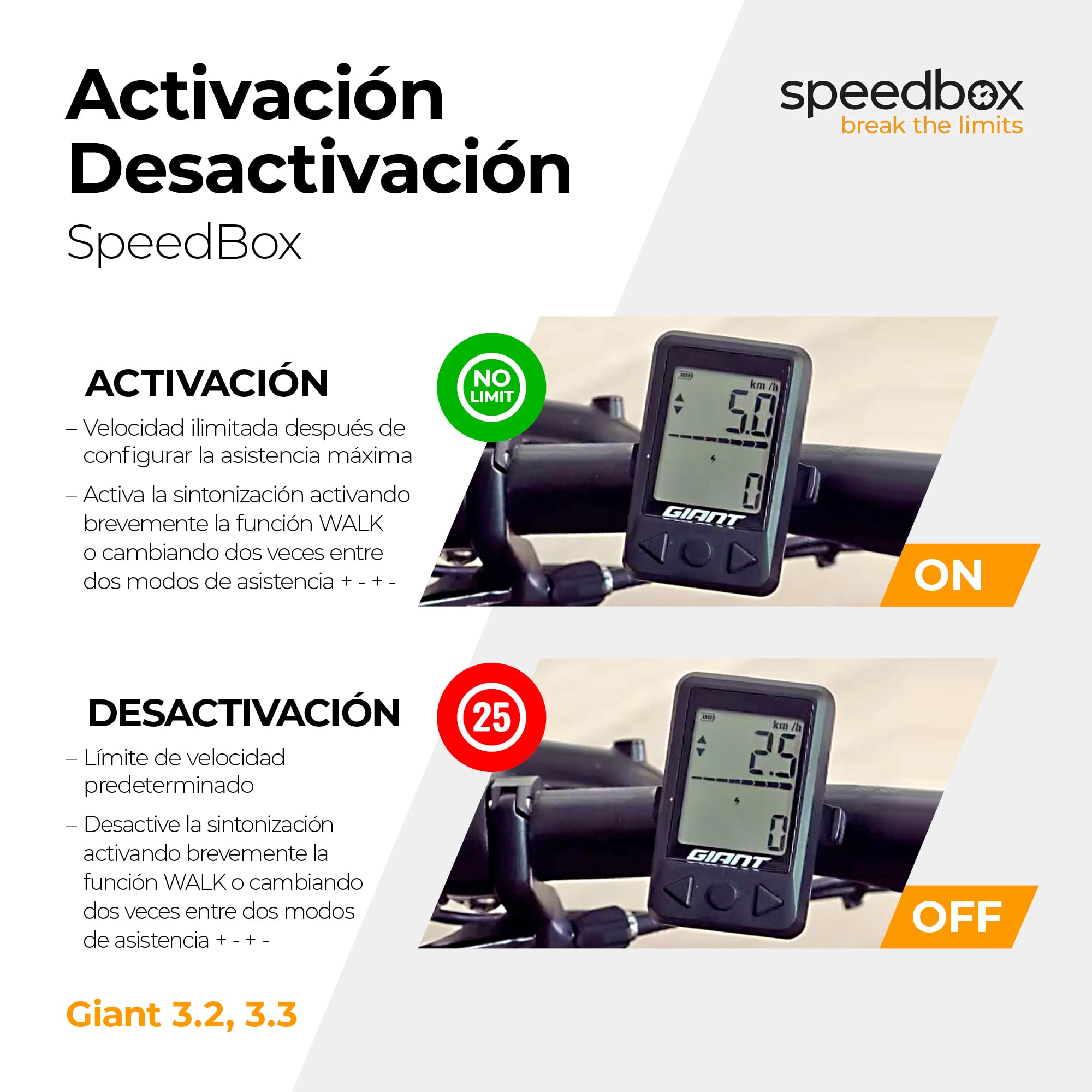 SpeedBox 3.3 Compatible con bicicletas eléctricas Giant / Chip de tuning para motores SyncDrive Pro y RideControl Go 2022-2024