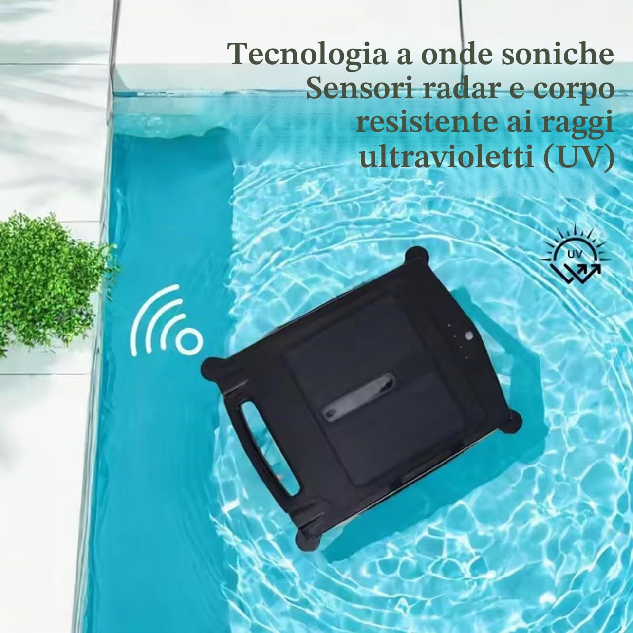 Skimmer automatizzato per piscina, robot per piscina con cestello per skimmer, alimentazione a batteria e ad energia solare, 5-10 m/minuto, capacità di filtraggio 80 ㎡ Pulizia doppia modalità