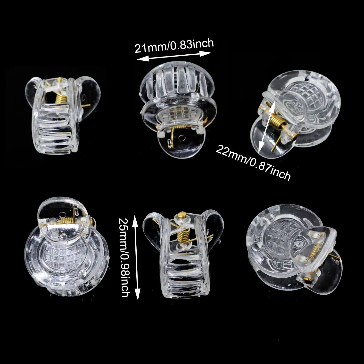 Honbay 60PCS Plastic Small Hair Claw Clips Clear Mini Hair Clips Mini Hair Clamps Strong Grip Hair Accessories for Women - Image 2