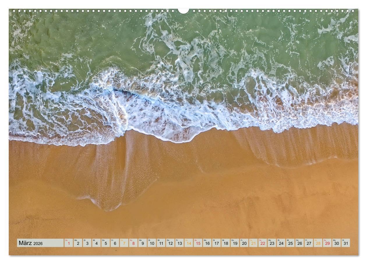 Strand im Blick der Drohne (hochwertiger Premium Wandkalender 2026 DIN A2 quer), Kunstdruck in Hochglanz: Wunderschöne Strände, Einladungen für den ... Bilder von oben. (CALVENDO Natur)