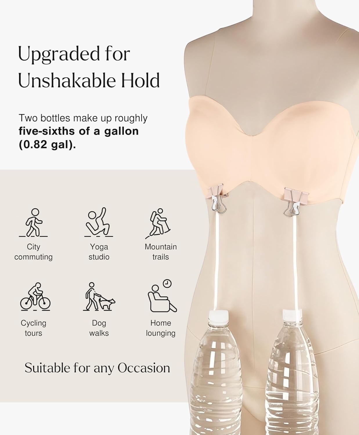 Popilush Strapless Push Up Minimizer Bras for Women Bandeau Support Unlined Bra Underwire Everyday Bras Tube Top - Image 3