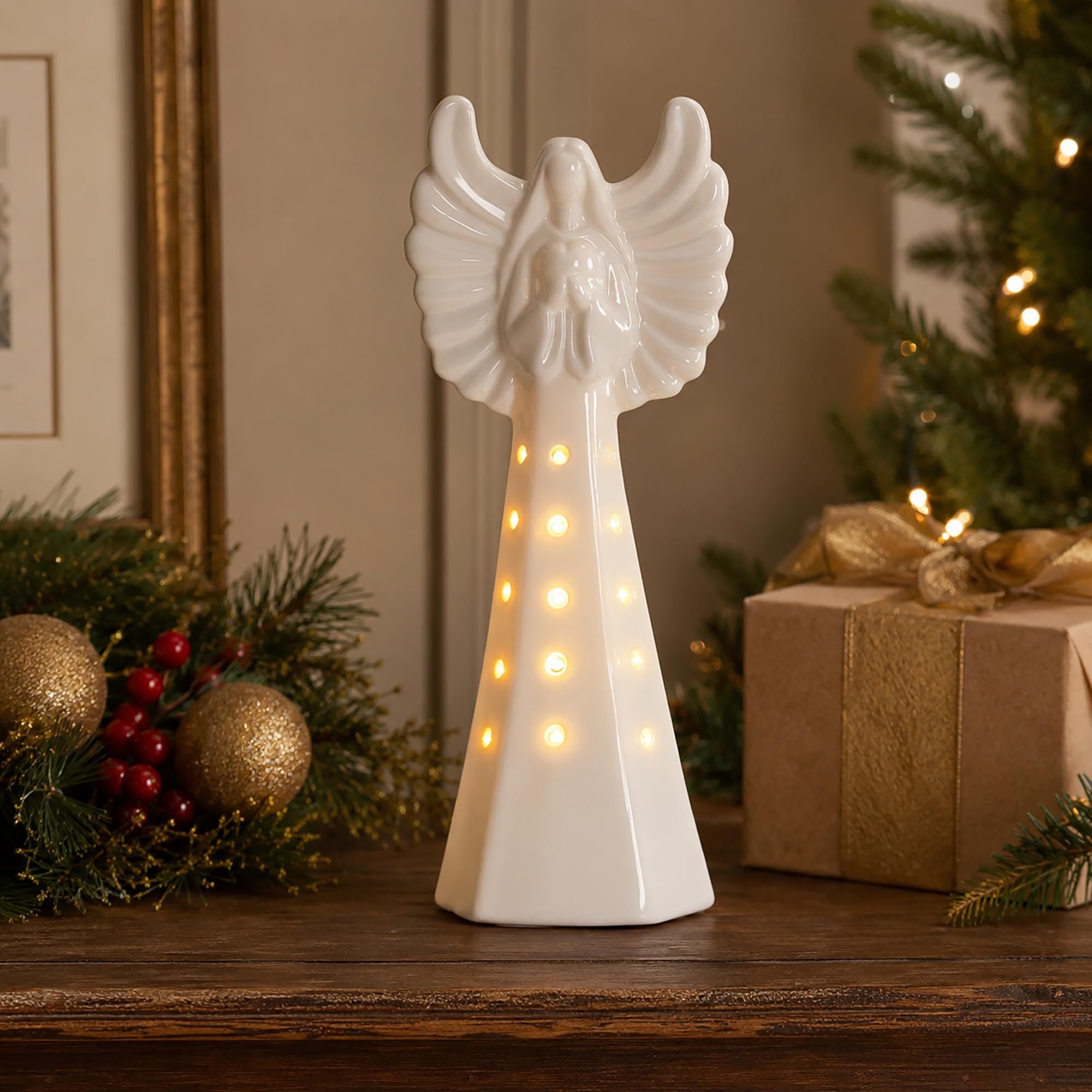 Amazon.com: Milltown Merchants Ceramic Christmas Angel - White