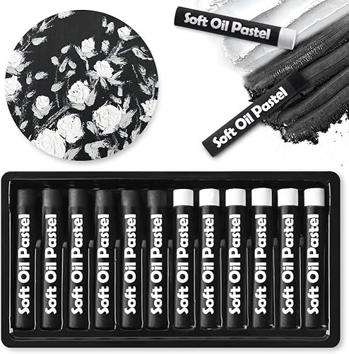 Mifuner Juego de pasteles suaves al óleo (12 palos, 2 colores), colores pasteles al óleo pesados vibrantes y cremosos, suministros de arte pasteles disponible en Yaxa Guatemala
