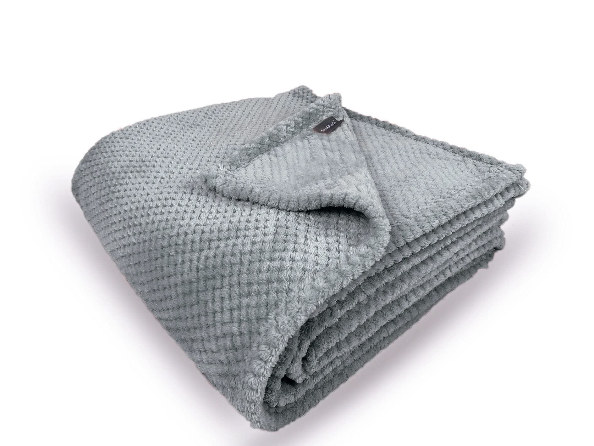 Bear & Panda Waffle Flannel Fleece Mink Throw - Sofa/Bedspread/travel Blankets U2013Honeycomb Super Soft, Light-weighted, Warm, Cosy Large Size Single