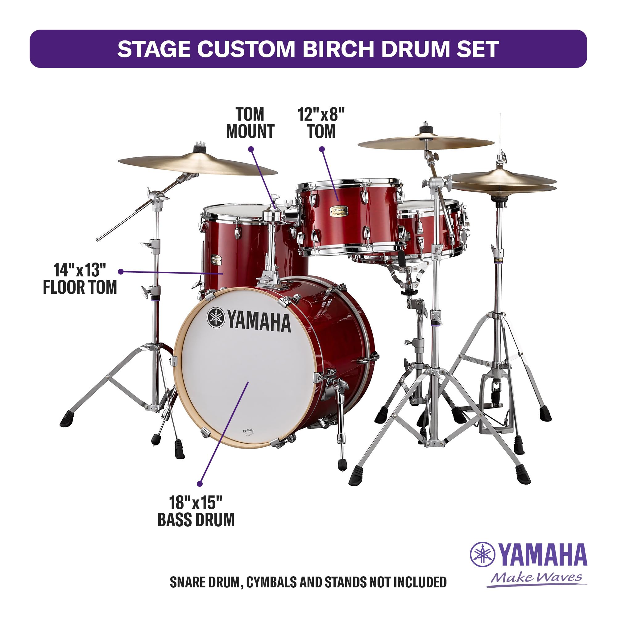 Amazon.co.jp: Yamaha Stage Custom Birch 3pc Bop Drum Shell Pack 