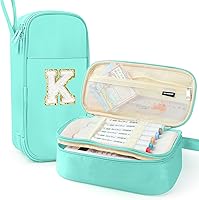 Vista 75 de Estuche Grande para Lápices, Bolsa de Lápices de Gran Capacidad, Bolsa de Lápices Personalizada con Inicial con Cremallera Suave, Múltiples