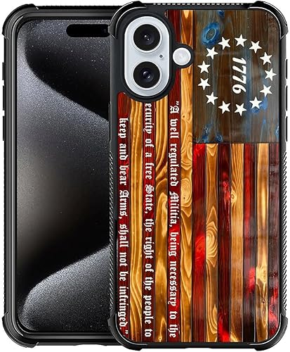 Vista 320 de Funda compatible con iPhone 13 Pro, diseño de patrón para iPhone 13 Pro, fundas para mujeres y niñas, Betsy Ross 13 estrellas de madera con bandera
