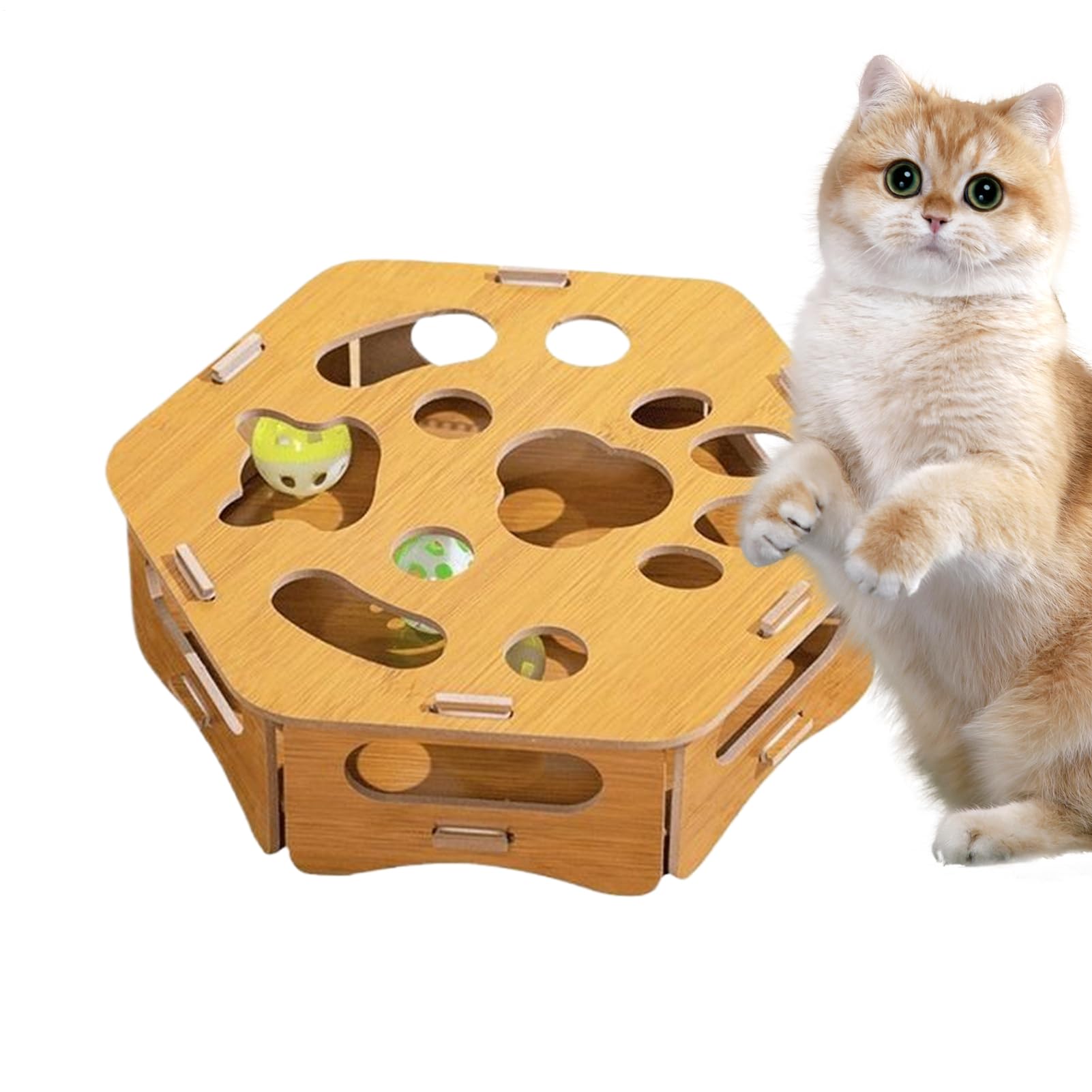 Lime à ongles pour chat en bois avec 3 boules cloches pour le toilettage