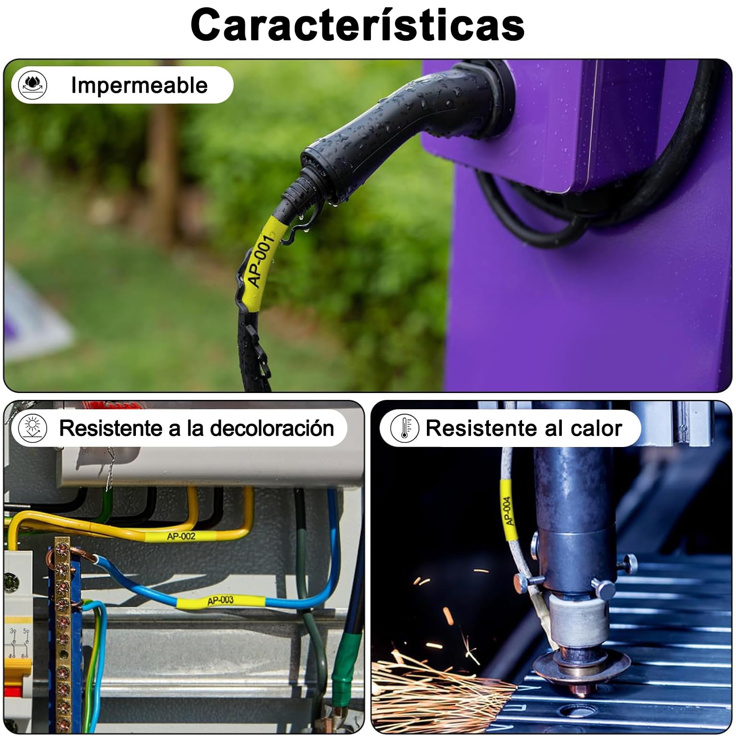 Paquete 8 Repuesto para 1805444 Negro sobre Amarillo 6mm compatible Dymo