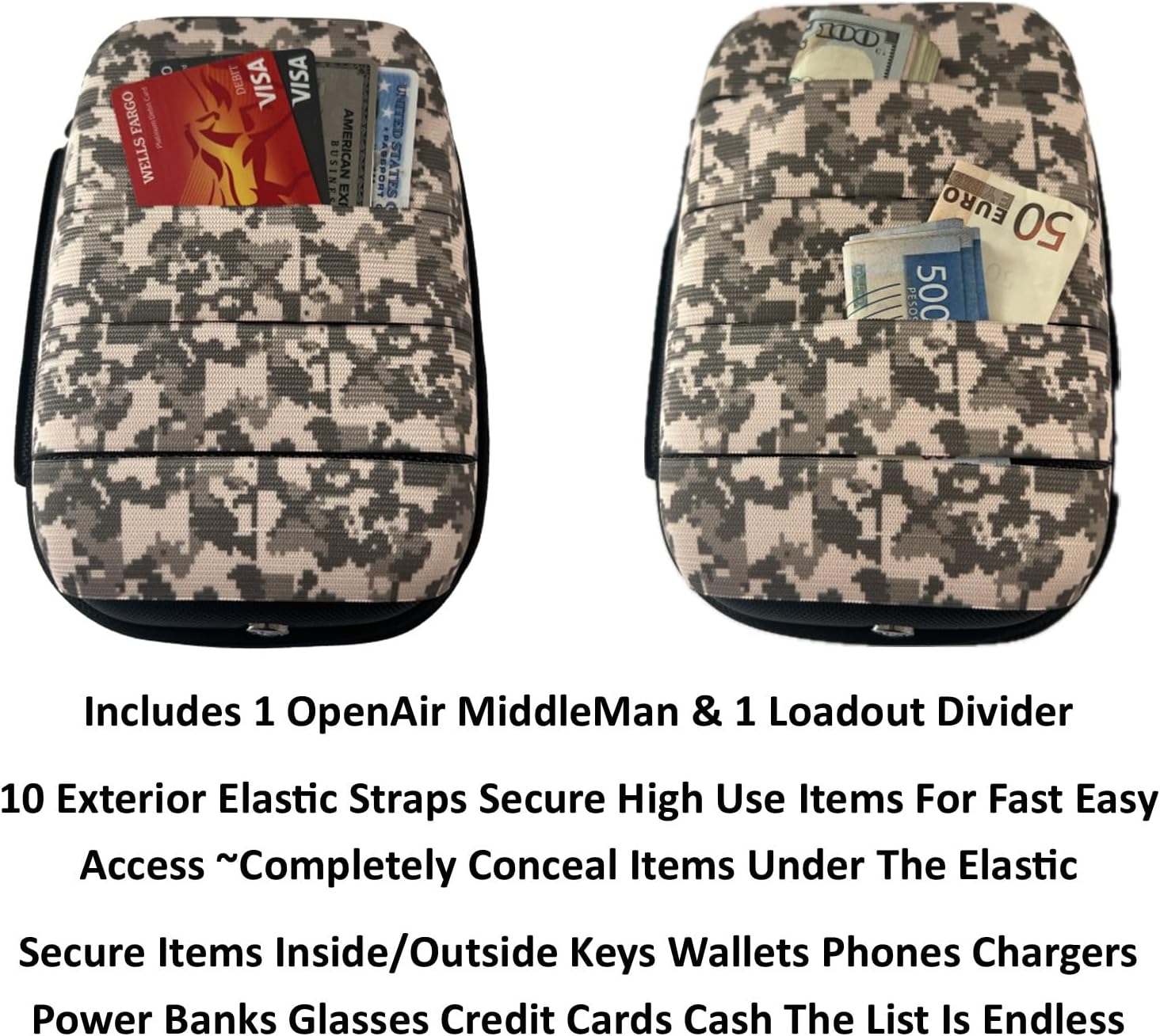 Keyfit Tools OpenAir MiddleMan Every Day Carry Case Bag for Men ~Free Up Your Pockets Organize Your Life Men's Travel Handbag