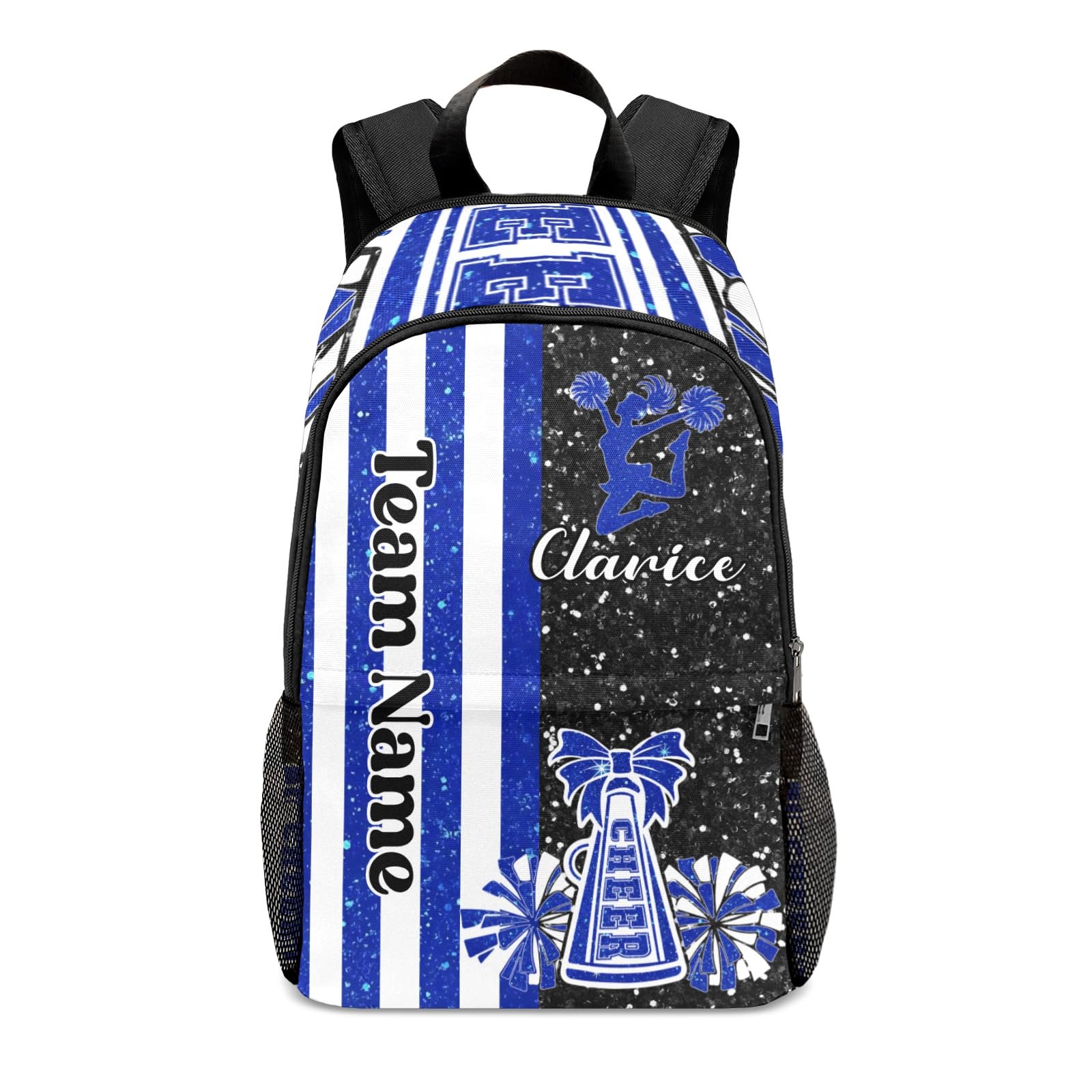 Pwwusark Personalized Royal Blue Cheer Backpack Custom Cheerleader Backpack Waterproof Cheerleading Daypack with Name Cheer Team Gift 11.8"(L) x 5.51"