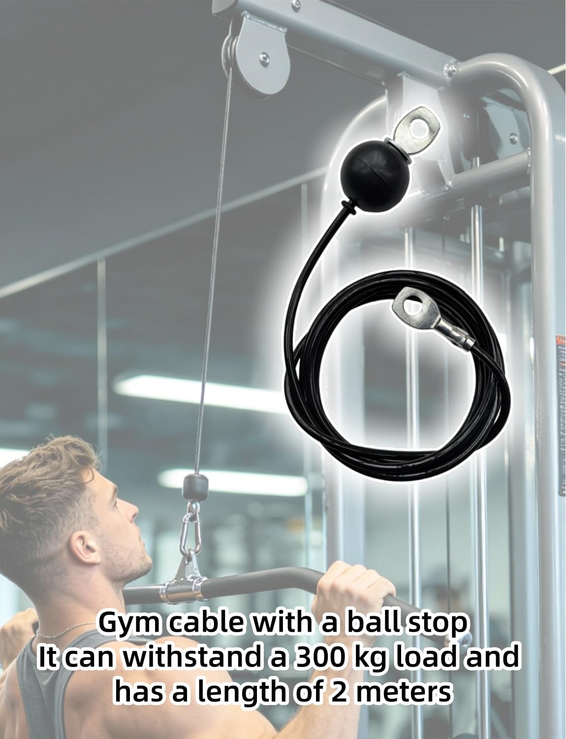 83.82cm Authentic LAT Pulldown Bar Kabelzug Pulley System für Home Gym - Latzugmaschine mit Latzugstange für Bizeps, Trizeps & Rücken Training, DIY Wandmontage, Fitness Zubehör