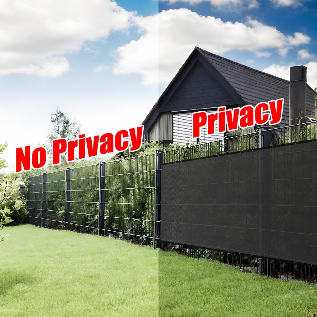Privacy Fence 4'x50' Anti Peeping Screen Heavy-Duty 180 GSM Fence Mesh Cover, Suitable for Wall, Garden, Backyard Outdoor Home Decoration, Black