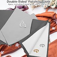 Vista 4 de 6 paños de pulido de plata, paños de limpieza de joyas, paño limpiador de joyas de plata de doble cara, paño de pulido de plata de ley para joyas
