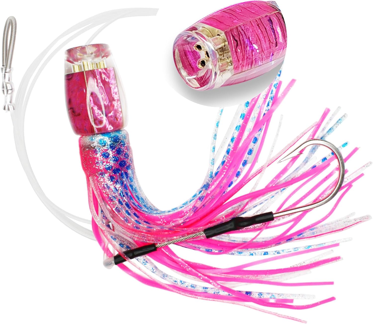 VIKETECH 12’’ 8oz Resin Saltwater Trolling Lure Big Game Deep Sea Offshore Fishing Lures for Tuna Marlin Mahi Mahi Wahoo Included Mesh Bag