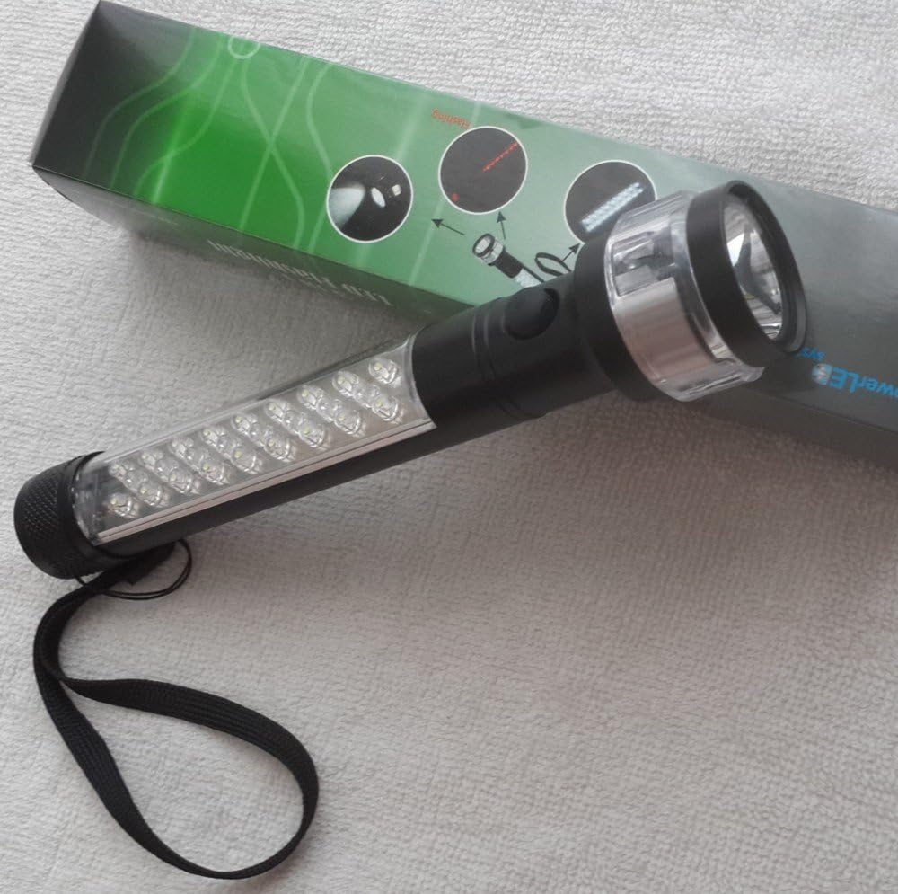 Multi-Purpose 3 in 1 PowerLED Flashlight - Super Bright normal flashlight- White lantern side LED- Emergency Red Flashing LED- Strong Magnetic Base