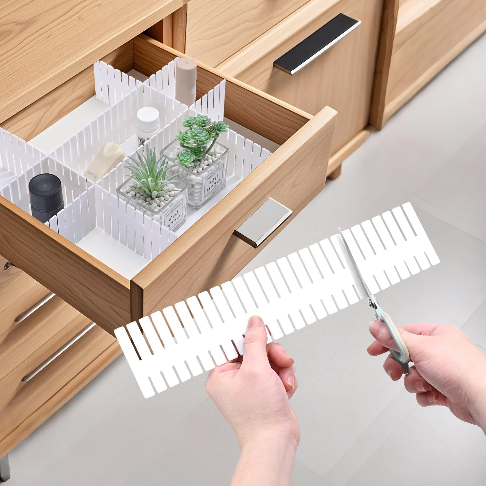Organiseur Tiroir 42x9cm Séparateurs De Tiroir HGYZE - Organiseur Modulaire Blanc Pour Ranger Chaussettes, Sous-vêtements Et Petits Objets Rangement Tiroir Bureau