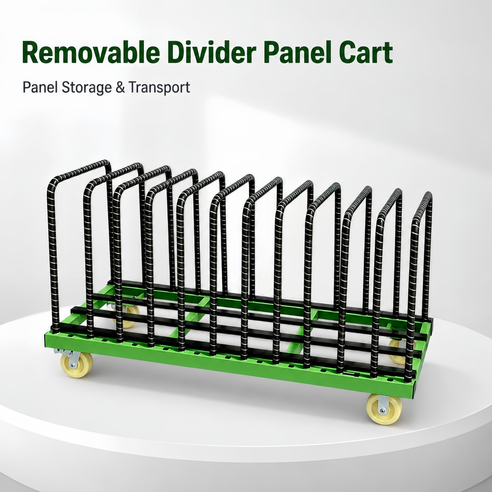 Plattenwagen Mit Vier 5-Zoll-Nylonrollen | Mit Herausnehmbaren Trennwänden For Glas, Steinplatten Und Holzplatten(22-Slot High)