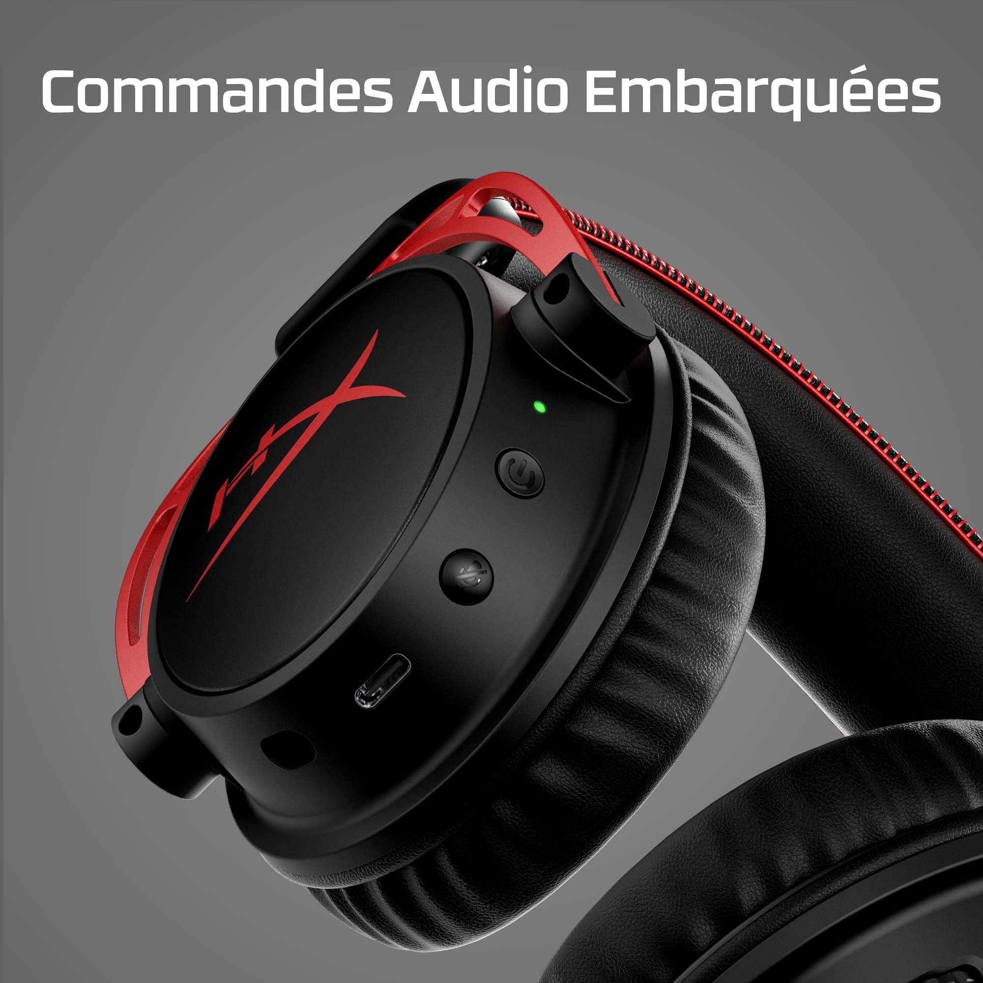HyperX Cloud Alpha Wireless, Casque gaming PC, 300 heures autonomie, Audio spatial, Mousse à mémoire de forme, Transducteurs double chambre, Micro antibruit, Cadre en aluminium, Rouge et Noir