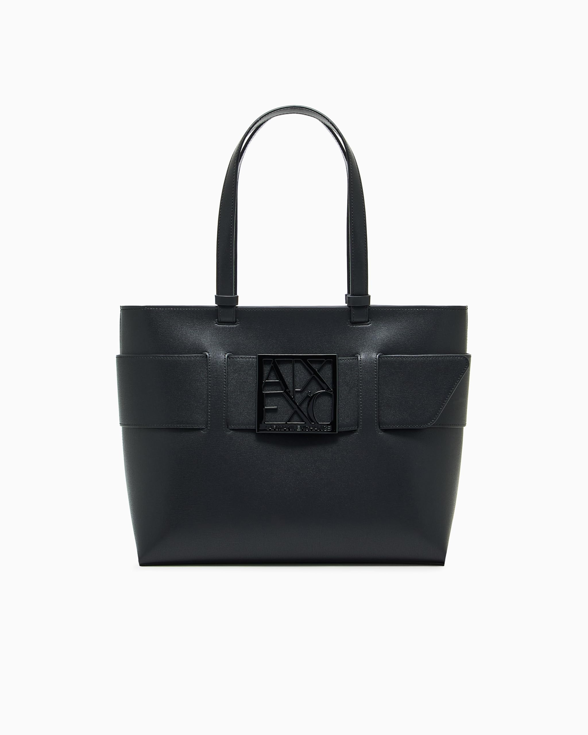 Armani Exchange Essential, Susy, square logo, Achats S aux femmes, Black,