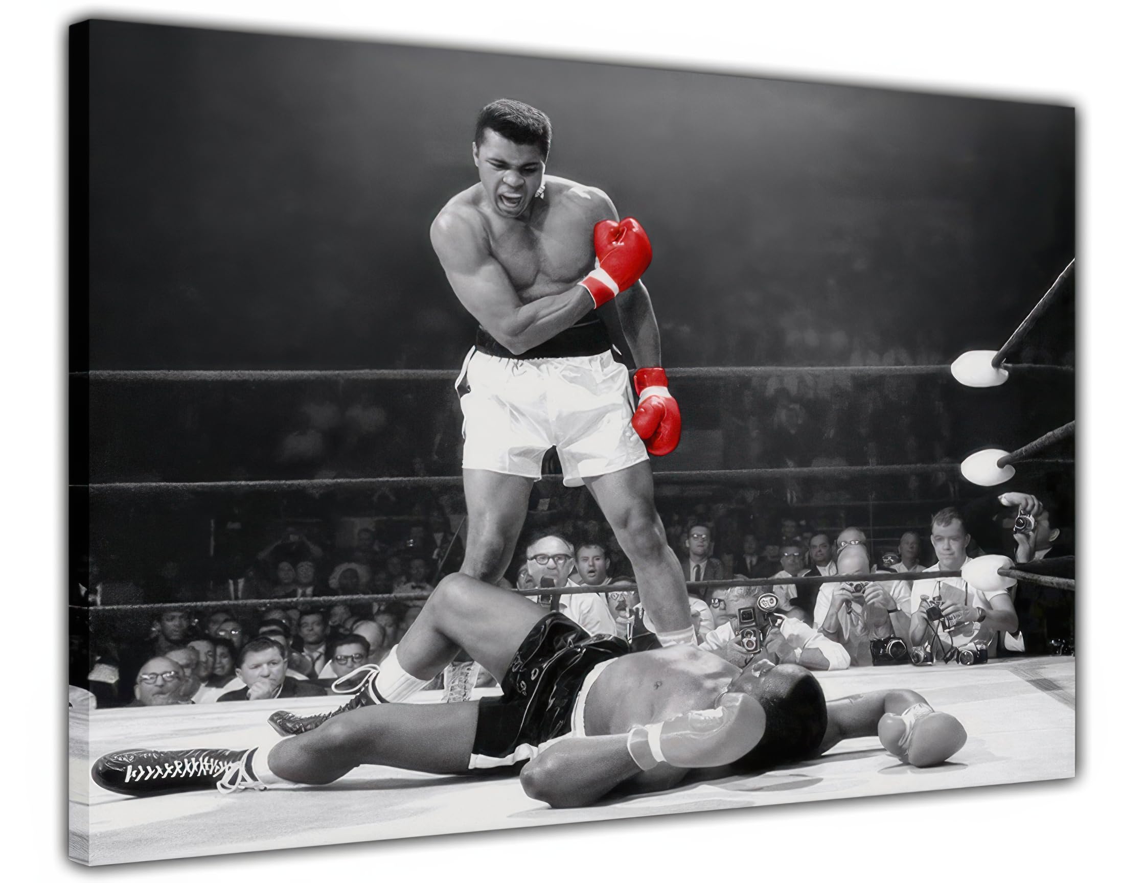 Pastello Muhammad Ali Red Gloves, Canvas Wall Art, Wall Art Picture Print for Living Room and Bedroom (41cm x 31cm / 16x12inch)