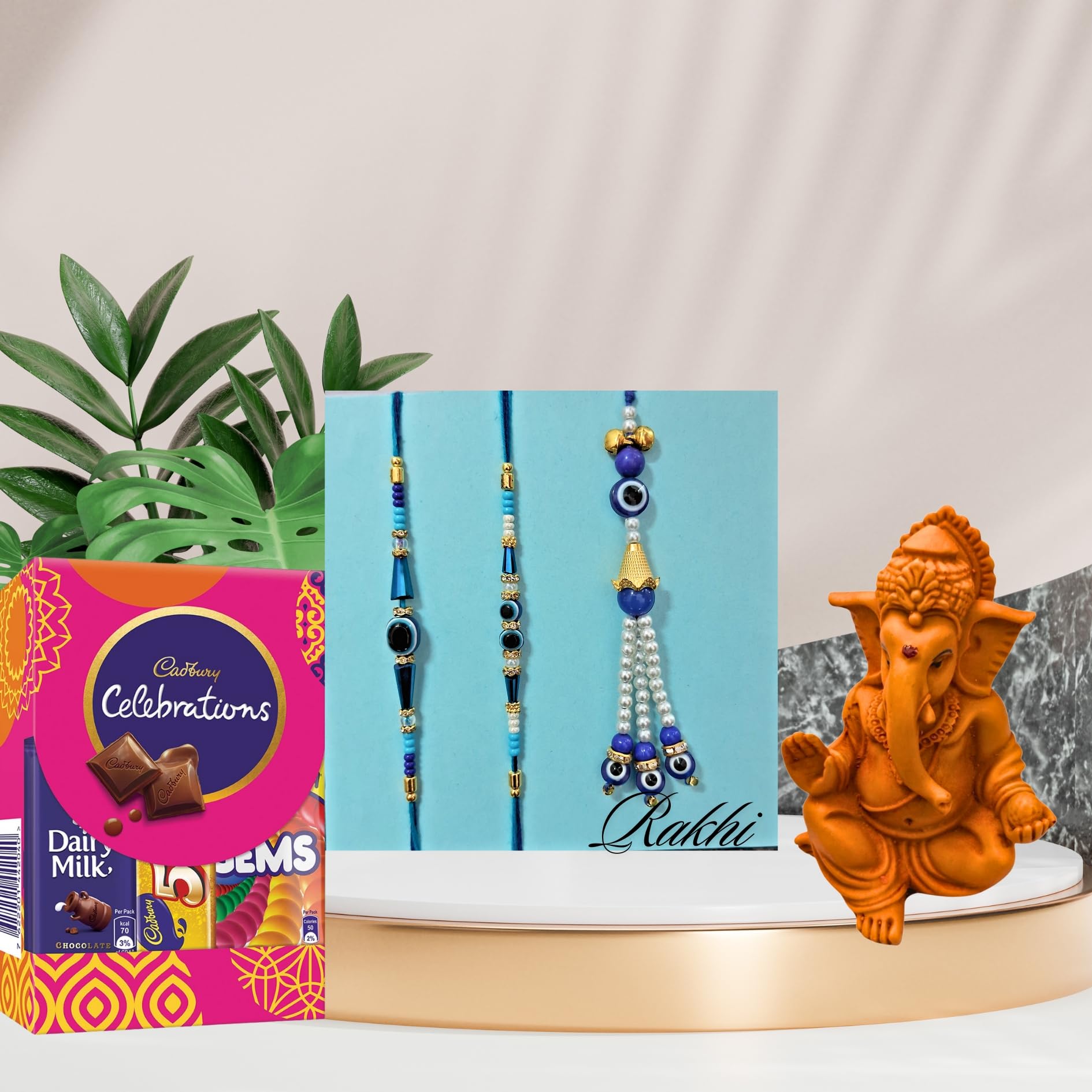 Alaukik Evil Eye Rakhi Family Combo for Bhaiya Bhabhi and Kids with Ganesh Idol, Rakhi with Chocolate for Brother Kids, Rakhi Set of 3 with Chocolate Gift Pack, Tilak Set (B0D4YW2BDR) Amazon Price History, Amazon Price Tracker