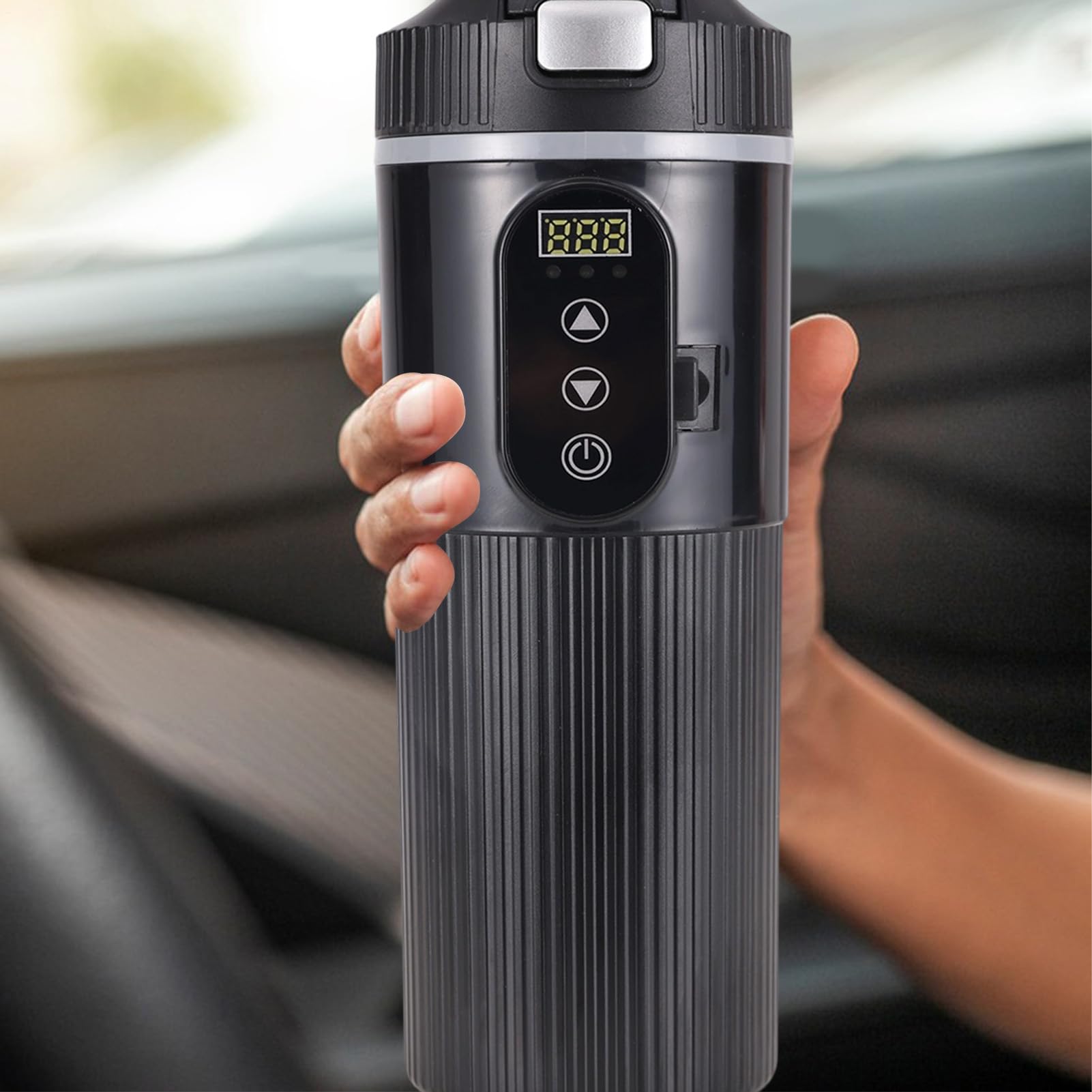 Calentador de agua portátil para coche, taza de café de viaje, 12 V/24 V