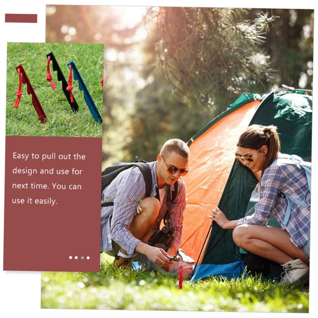 pièces piquets de tente en alliage d'aluminium poutre en Y dentelure saillante équipement de camping accessoires de camping clous piquets de tente piquets de sol de tente robustes voyage corde à ven