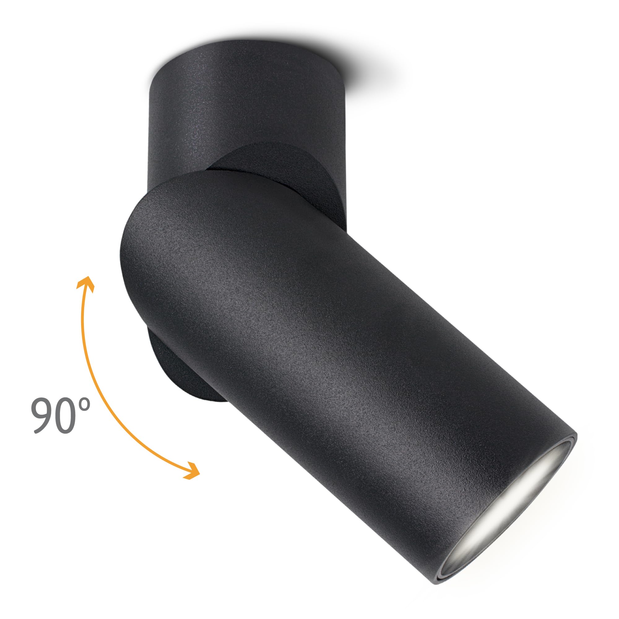 SSC-LUXon TOBI-L - Foco empotrable orientable negro con LED GU10 5 W (tres colores de luz ajustables 3CCT) - Foco LED de pared o techo