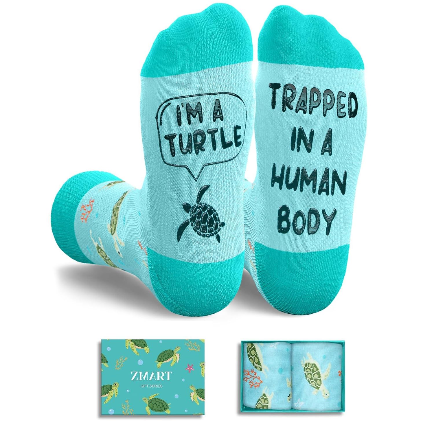 Zmart Animal Gifts for Men Women - Penguin Frog Sea Turtle Dolphin Socks for Teens