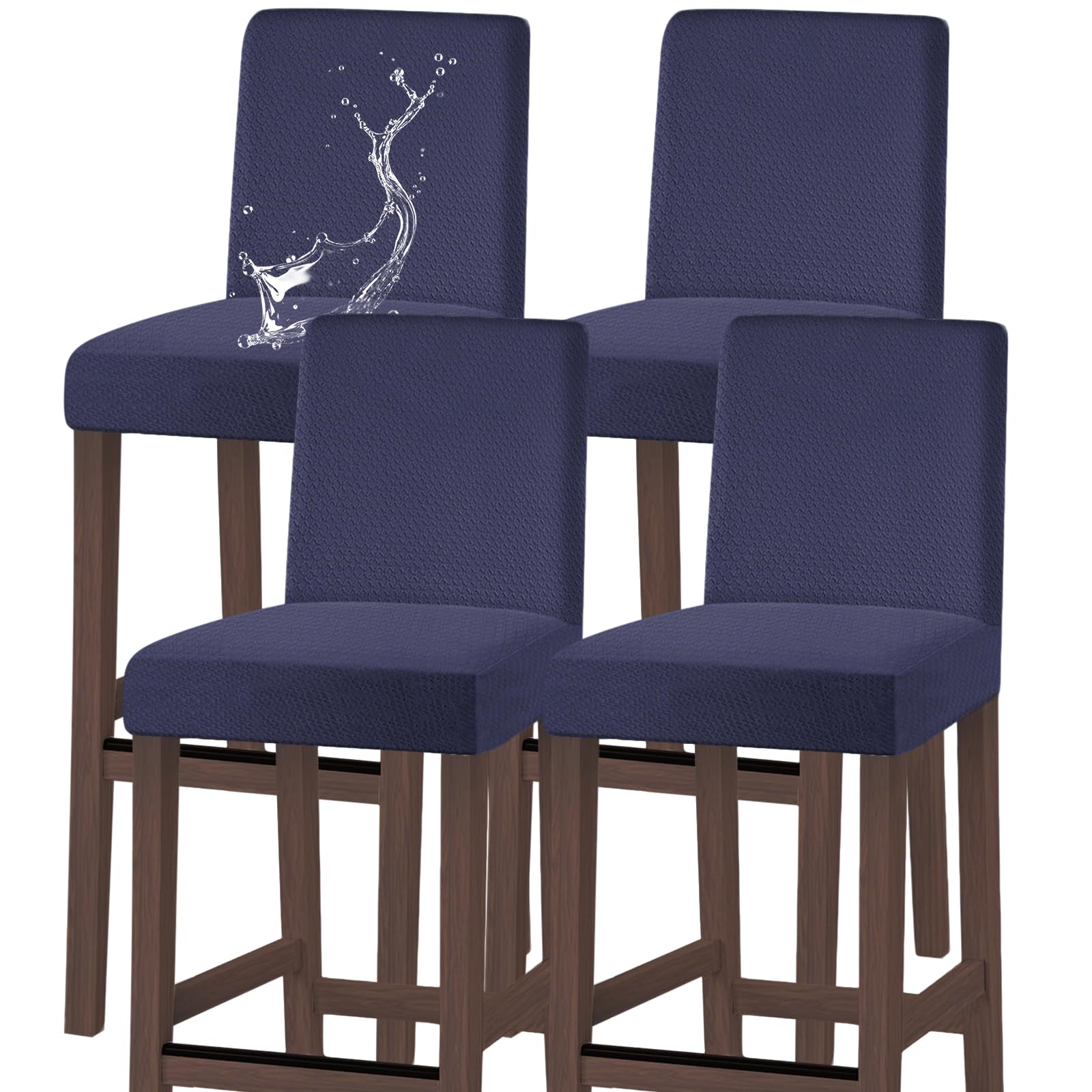 Bar Stool Covers Counter Chair Slipcovers Set of 4,Navy