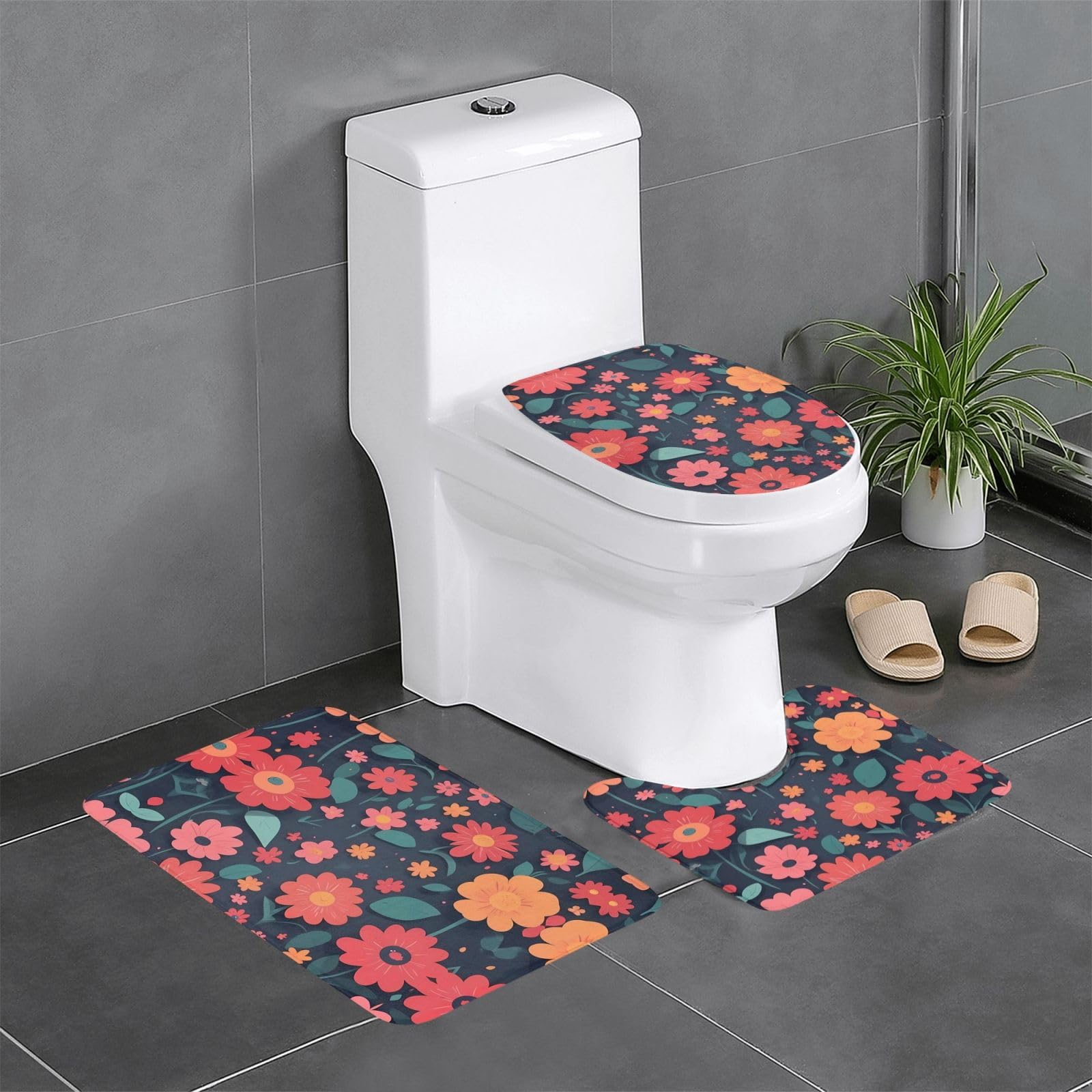 Tapis de salle de bain Love Flowers pour habiller votre meuble-lavabo