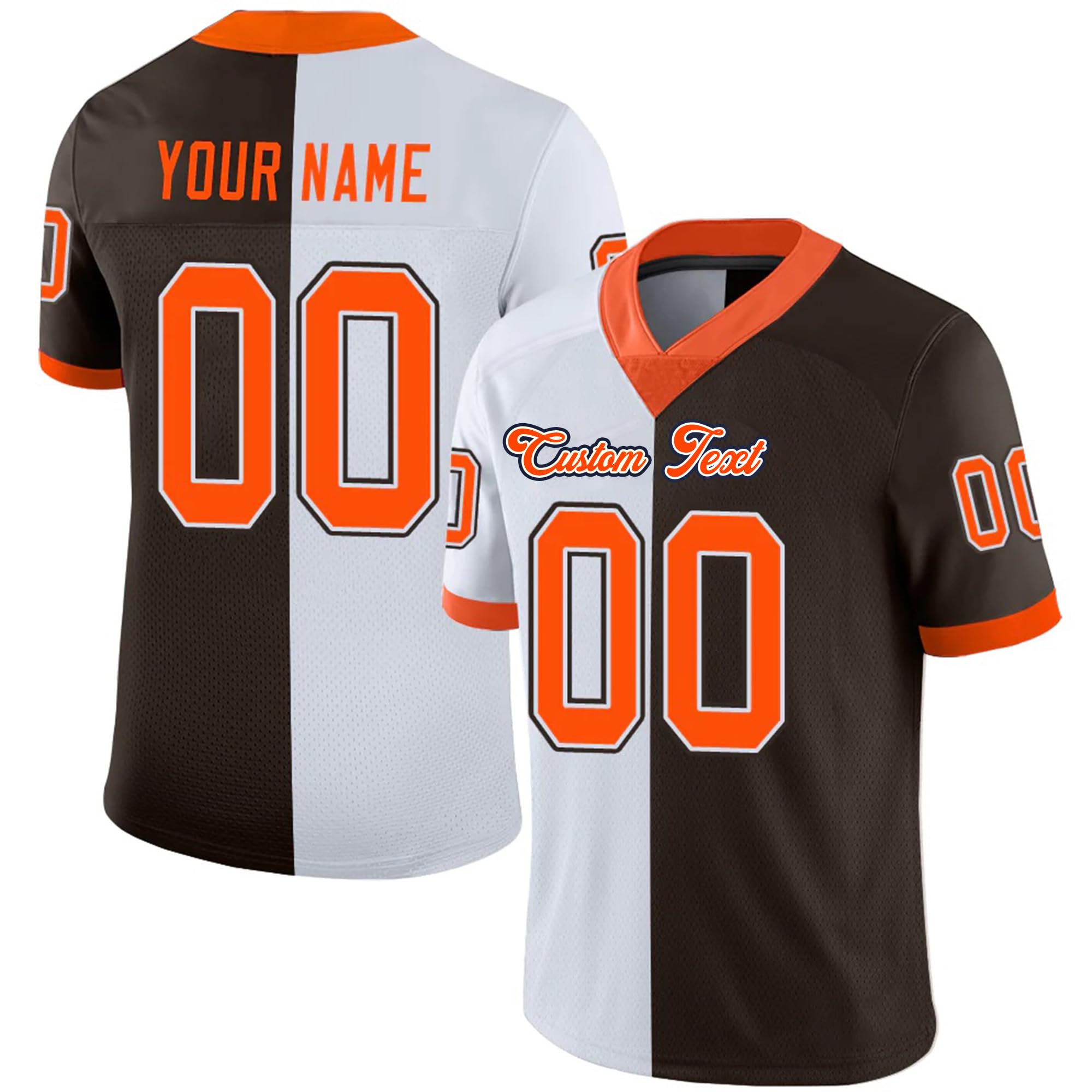 Custom Split Two Tone Jersey,Personalized Design Your Own Football Jerseys for Men Women Youth,Fans Gifts