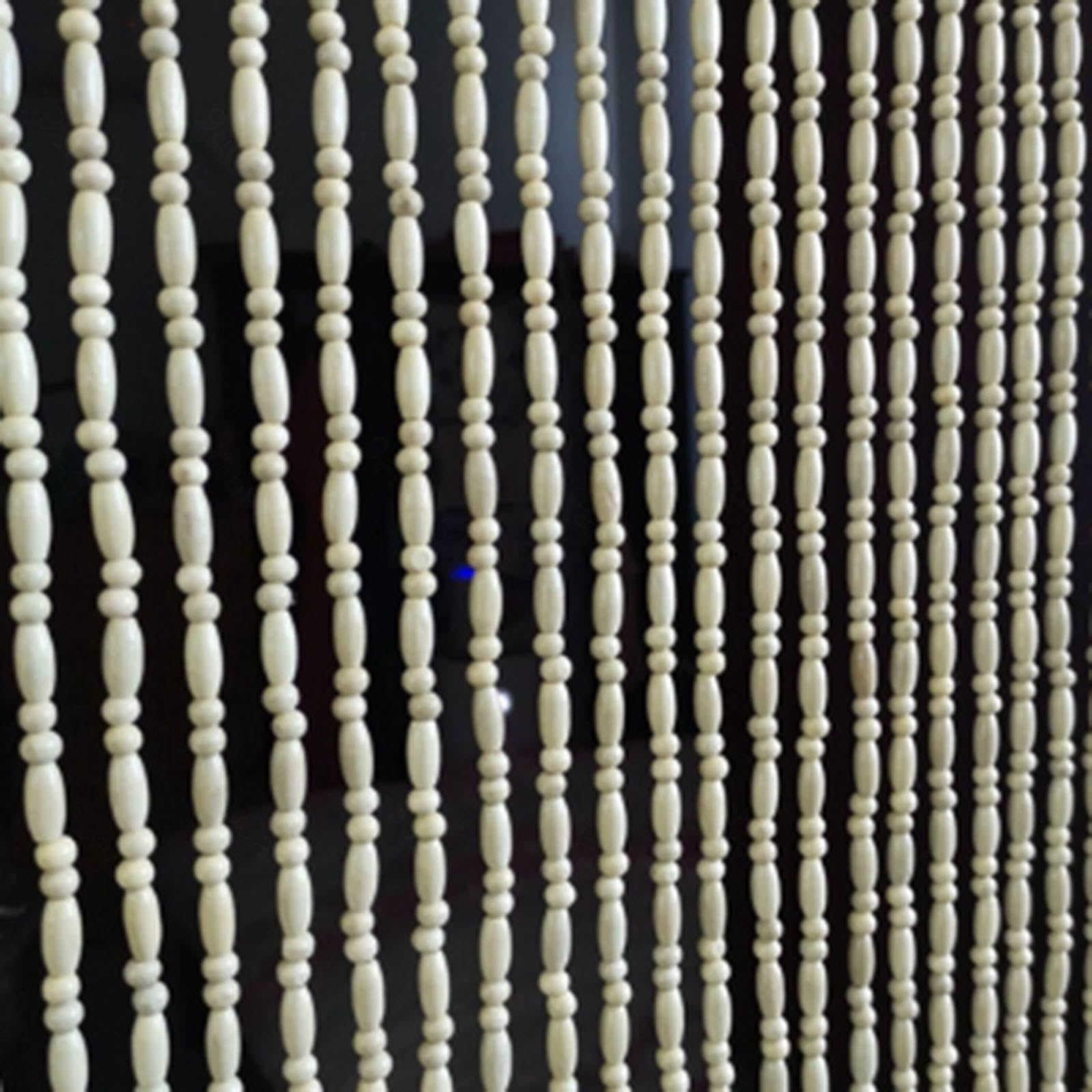 Jolan Rideaux De Porte en Perles,Rideau De Porte Perles Bois Naturel,Panneaux De Séparation De Décoration,Rideaux Anti Mouche Suspendue,Rideaux en Perles Brins Faits À La Main,W×H-45strands(90×210cm)
