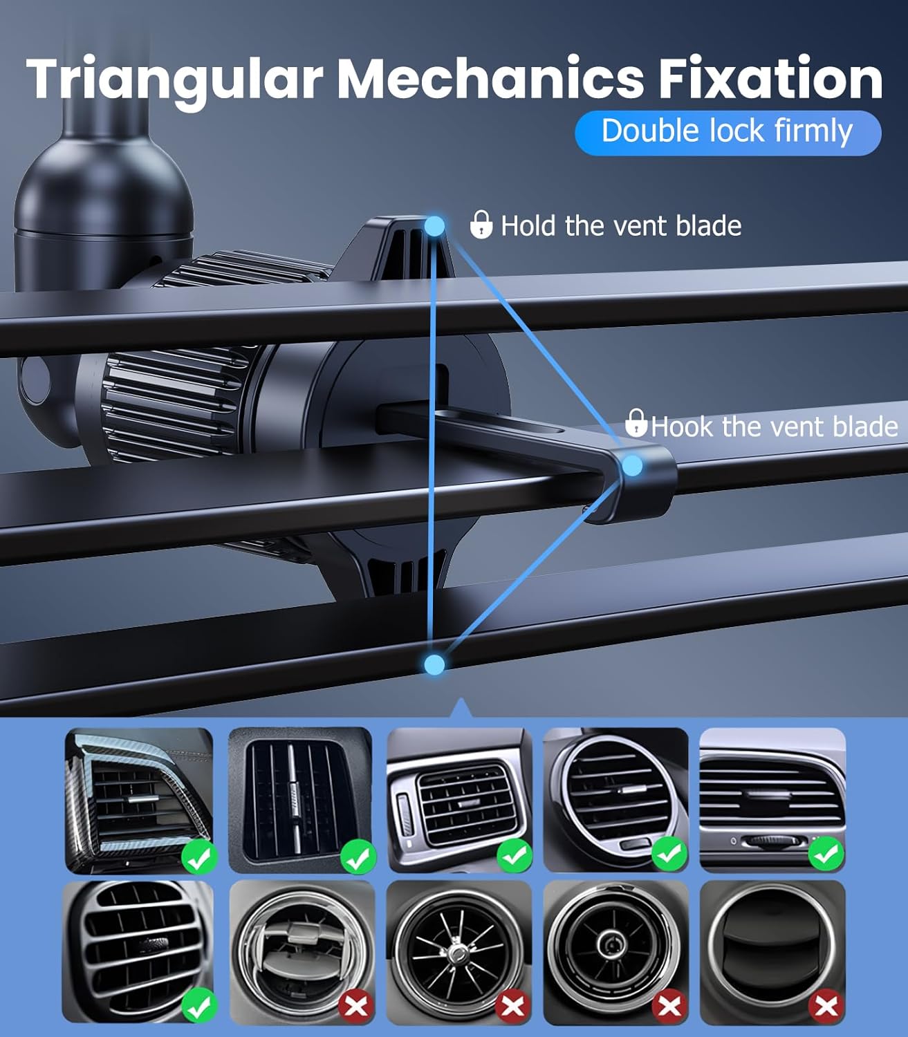 Long-arm Wireless Magnetic Car Phone Holder Mount with Cooling Fan & RGB Lights, 15W Fast Charging Auto-Rotate Charger for iPhone 17/16/15/14/13/12 S25 Samsung Google, Car Air Vent Mount