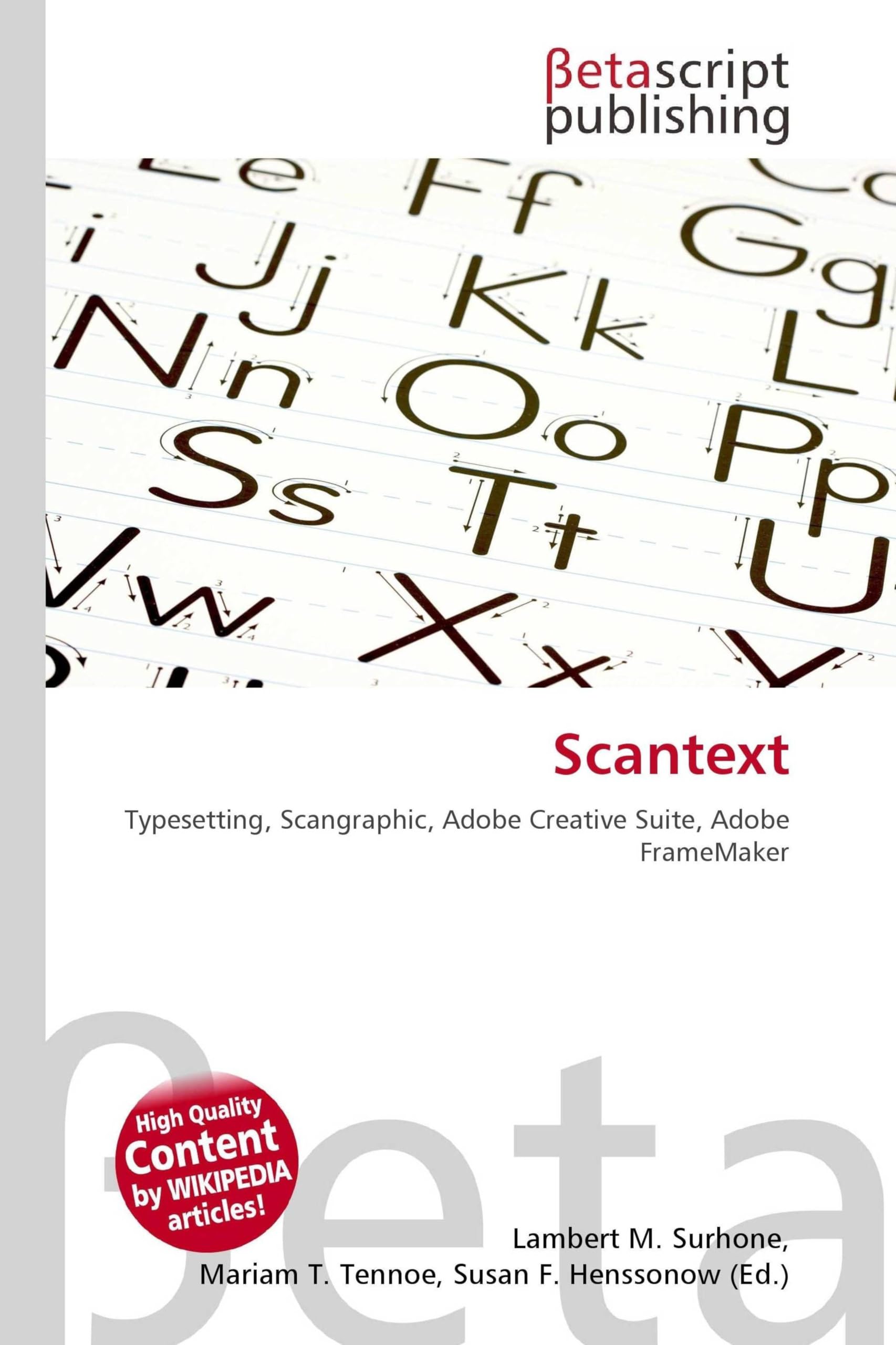 Scantext: Typesetting, Scangraphic, Adobe Creative Suite, Adobe FrameMaker