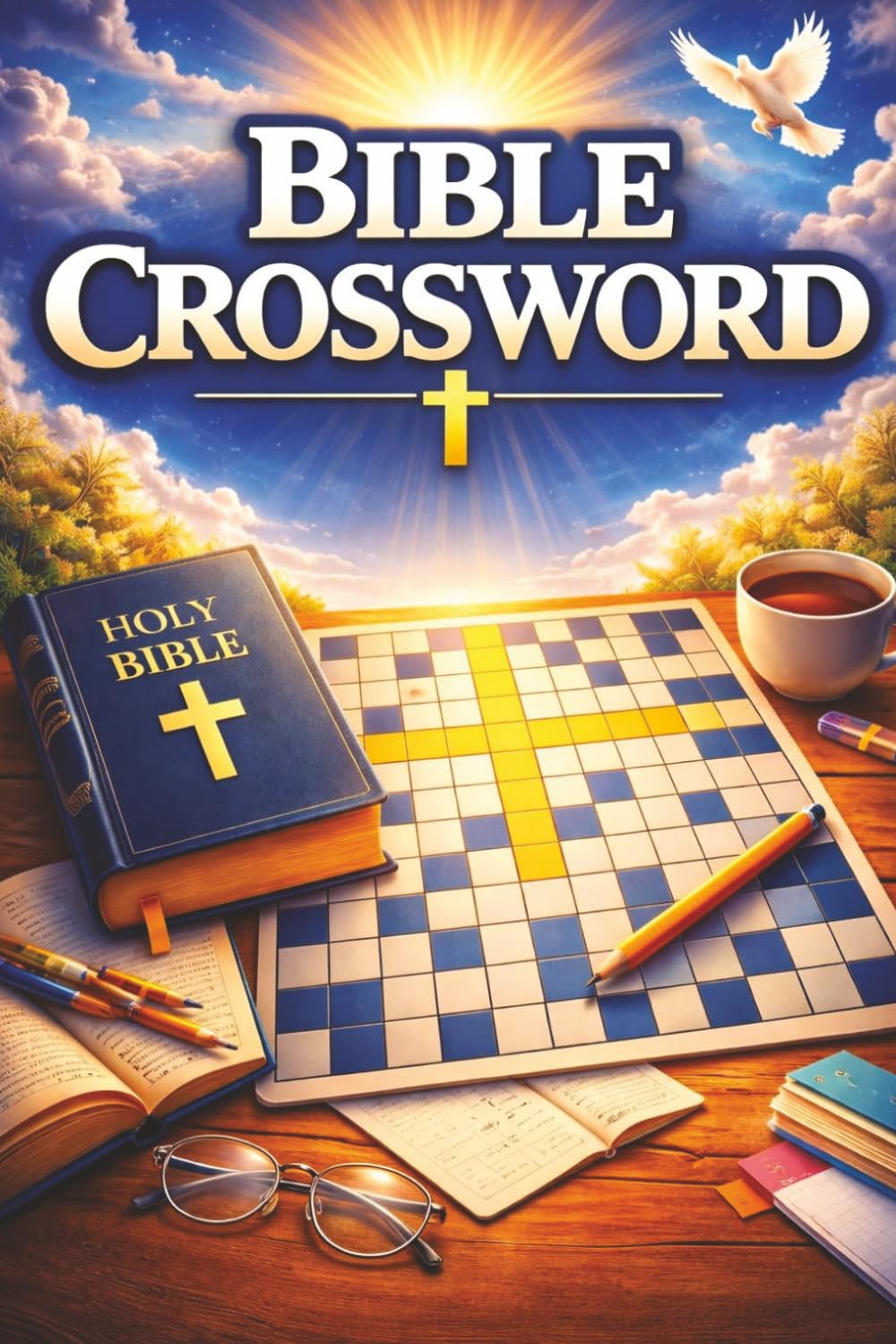 Bible Crossword Puzzles: Crossword Puzzles with Easy to Read Pint about Bible | 6x9 inches, 120 pages | 50+ Puzzles | Solutions Included