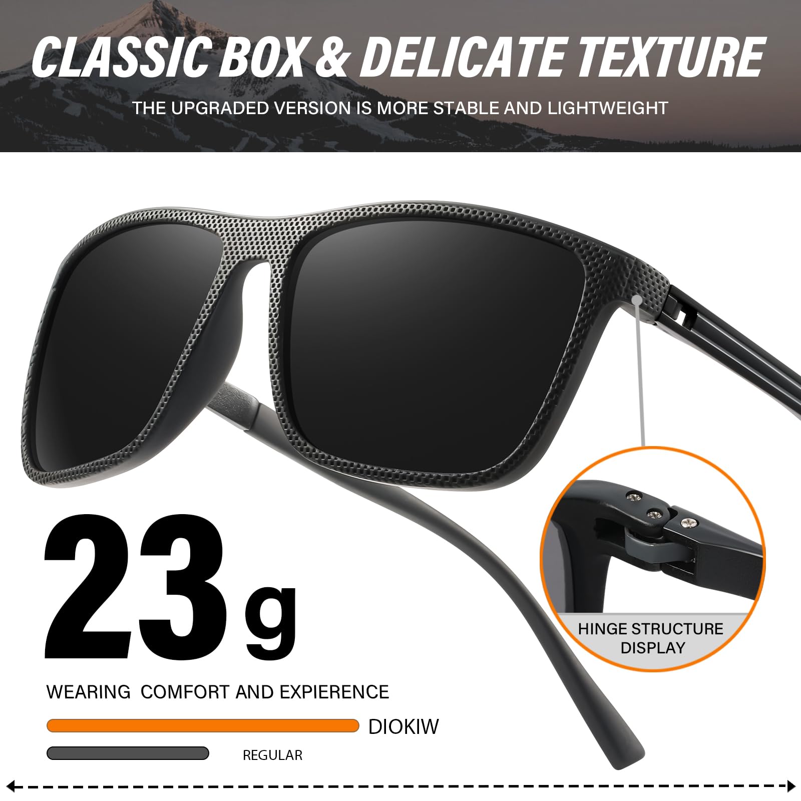 Gafas de sol polarizadas para hombre, clásicas, ligeras, para conducir, pescar, golf, protección UV