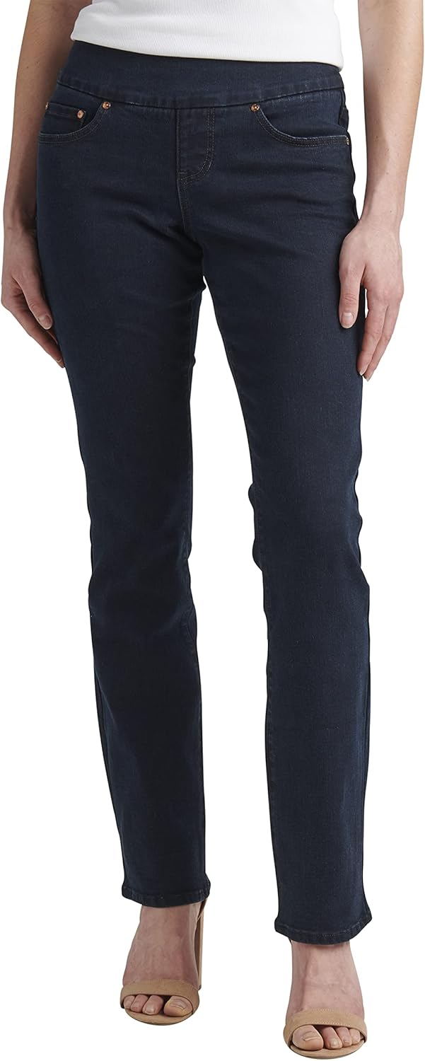 JAG Jeans Women's Peri Mid Rise Straight Leg Pull-on Jeans