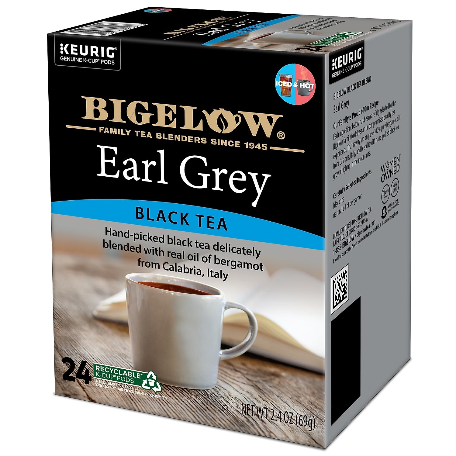 Bigelow 6082CT Earl Grey Tea K-Cup Pack, 24/box, 4 Box/carton