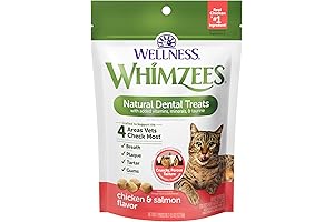 Whimzees Wellness Natural Dental Cat Treats: Salmon and Chicken Goodness for Healthy Teeth
