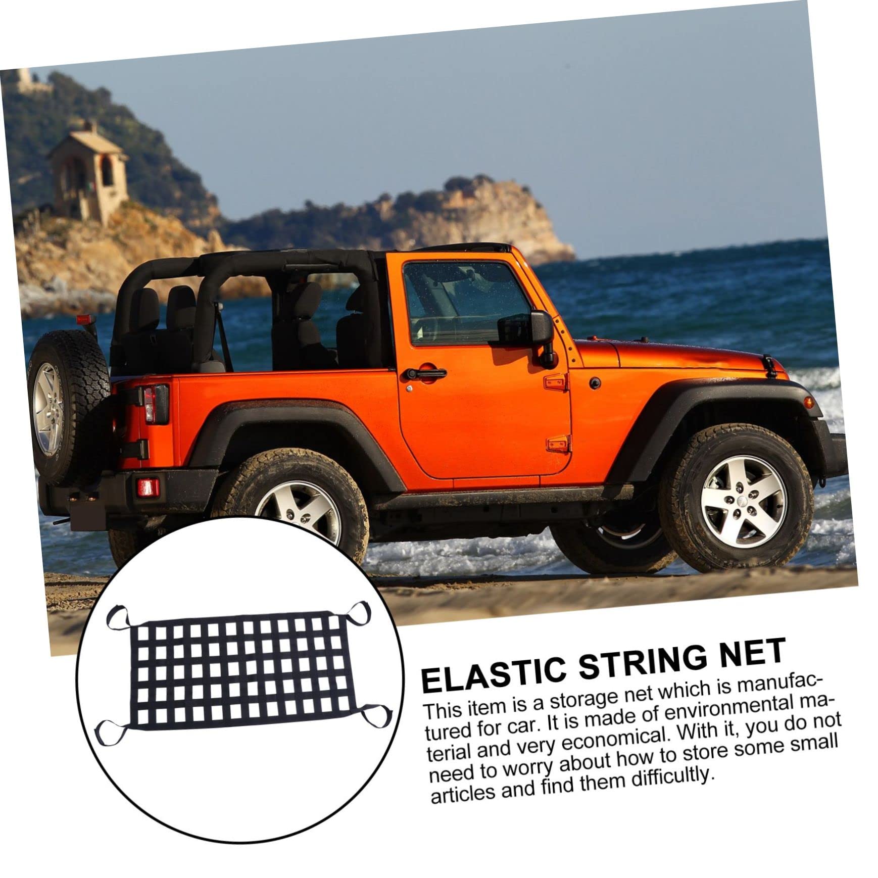 MAGICLULU 1pezzi Rete Portaoggetti per Auto Rete per Tetto Corda Elastica per Carico Imbottita in Organizer per Bagagliaio Auto Tasche in Tessuto