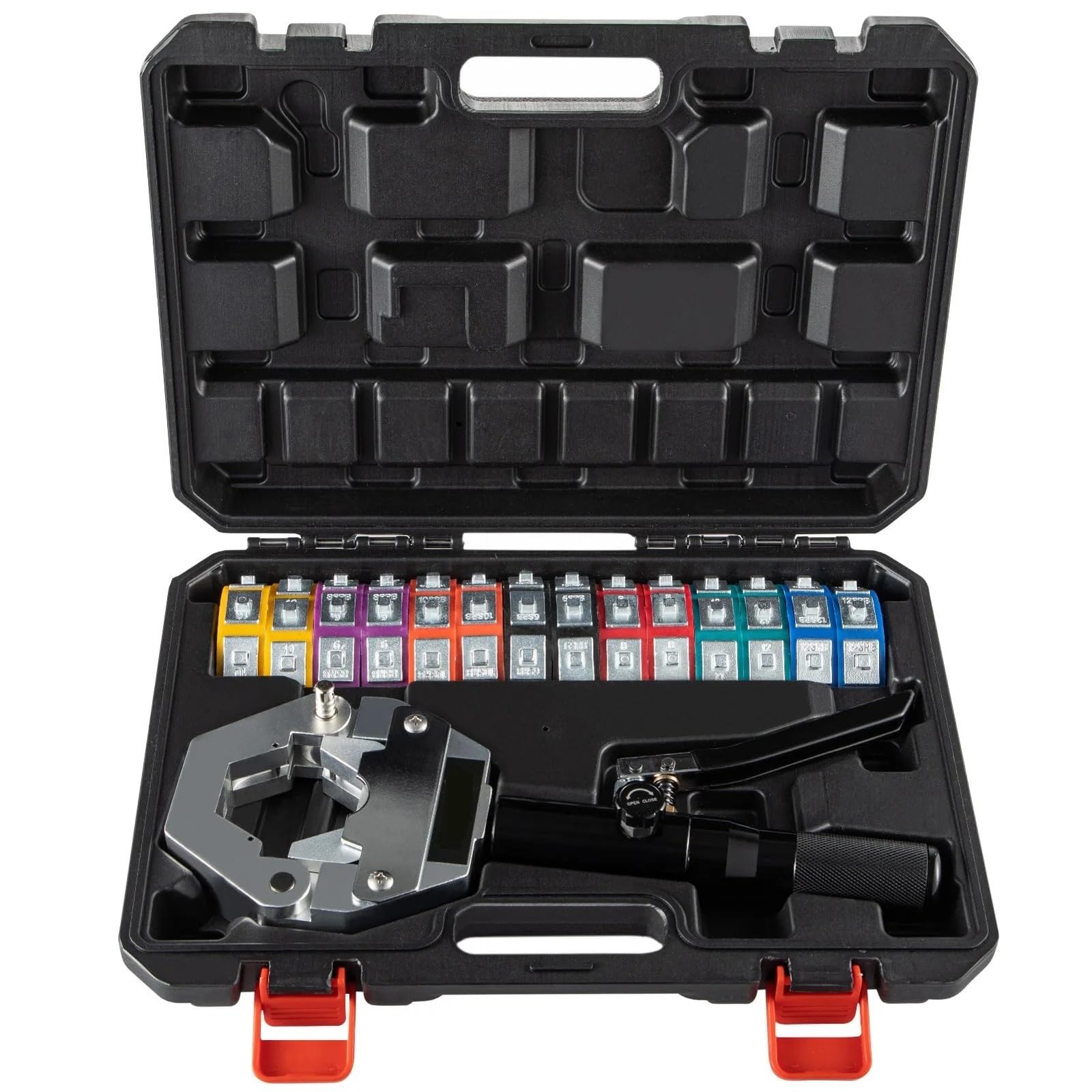 Hydraulic Crimping Tool, Hydraulic Hose Crimper Hydra-Krimp 71500,Manual Kit Air Conditioning Repaire Handheld with 7 Die Set