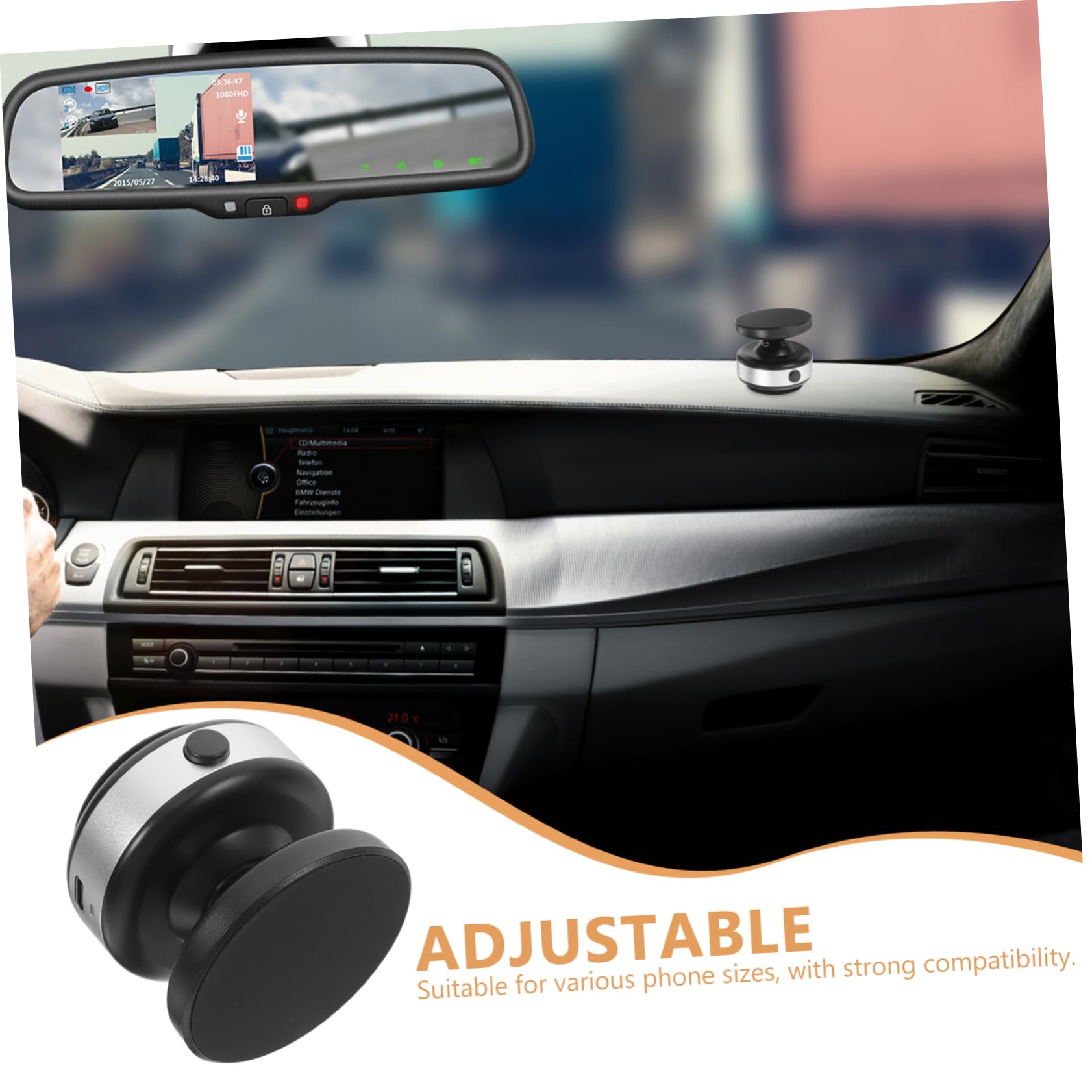 Supporto Cellulare Auto Magnetico Ventosa Forte, Angoli Regolabili, in Plastico, per Cruscotto e Smartphone