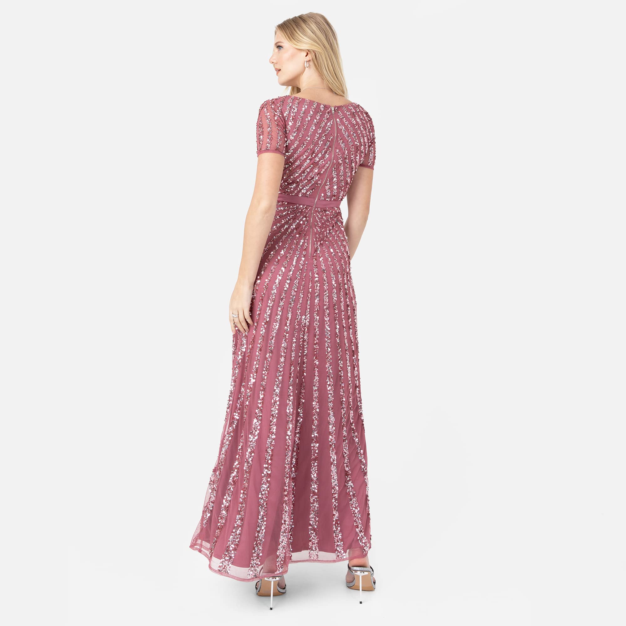 Maya Deluxe Maya Deluxe Abendkleid Pailletten Maxi Abendkleid Elegant Für Hochzeit V-ausschnitt A-linien-schnitt Brautjungfernkleid Sukienka dla druhny Kobieta