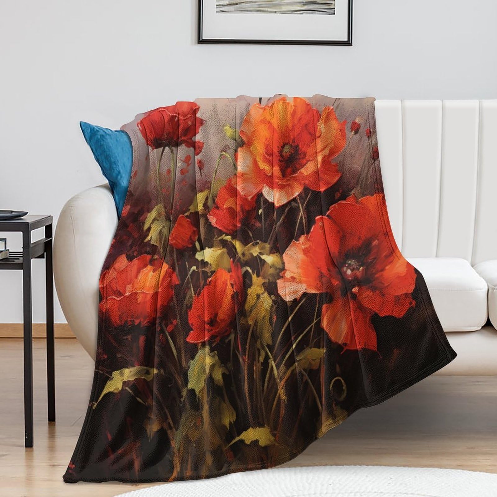 Couverture de lit plaid peluche chaude légère 100x130 décoration rouge