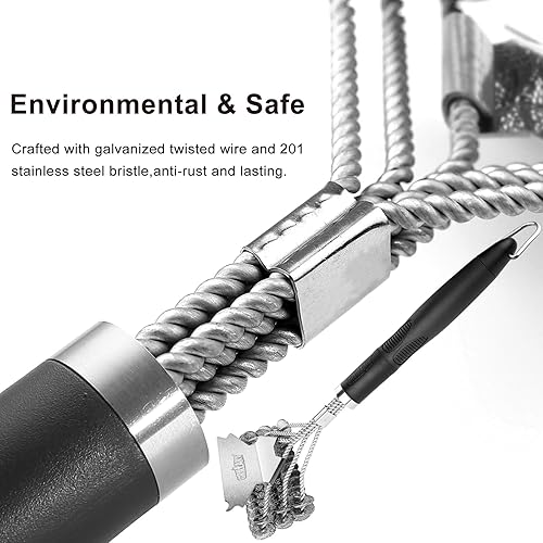 GRILLART Grill Brush and Scraper Bristle Free – Safe BBQ Brush for Grill – 18'' Stainless Grill Grate Cleaner - Safe Grill Accessories for Porcelain/Weber Gas/Charcoal Grill – Gifts for Grill Wizard(18“)