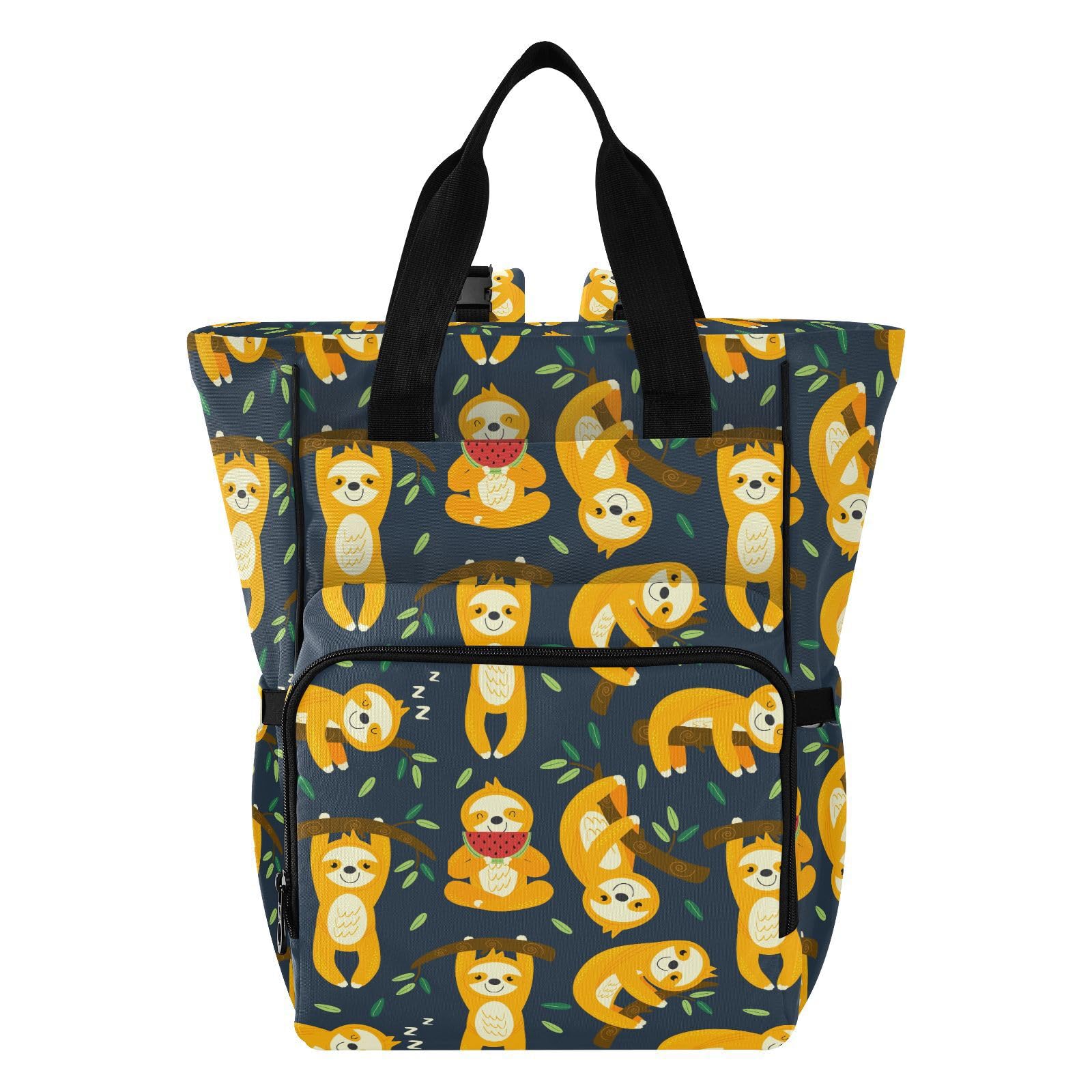 ALAZA Baby Changing Bag Backpack, Nappy Changing Bags Animal Funny Sloths Multi-Functional Diaper Bag Tote Large Capacity Mum Dad Backpack