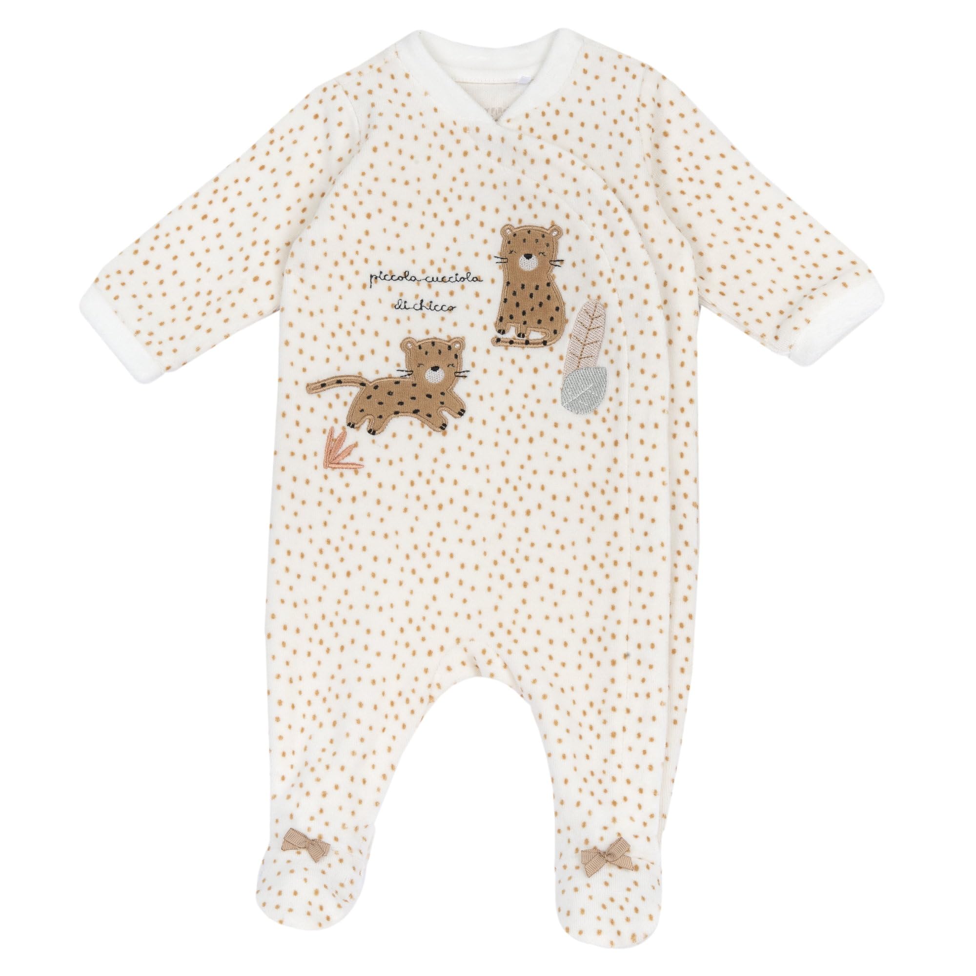 Chicco, Grenouillère Bébé Fille en Chenille Chaude et Douce, avec Ouverture Frontale Pratique, Idéale pour l'Hiver, Vêtements Bébé 0-24 Mois, Designed in Italy