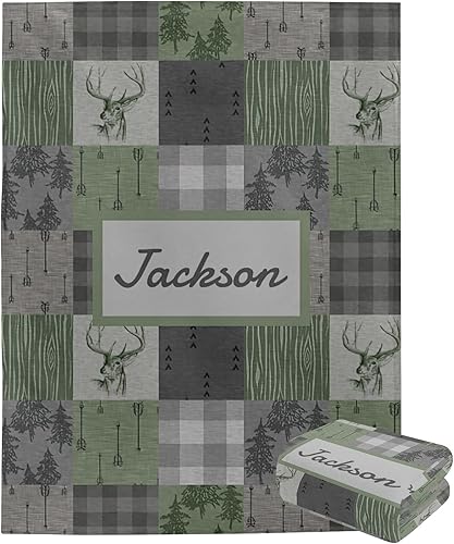 Manta personalizada con nombre para adultos, niños y adultos, manta personalizada de bosque, regalos para bebés, niños y niñas, manta de franela